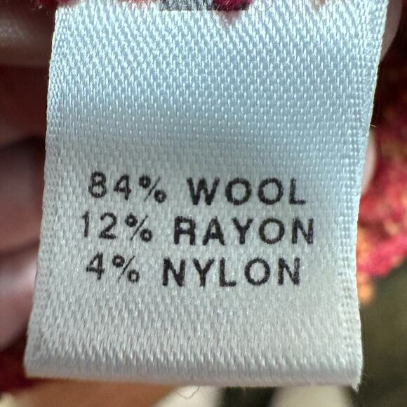 St John Sport Turtleneck Sweater Red M Chunky Knit 3/4 Sleeves Wool Blend Preppy - Picture 11 of 12